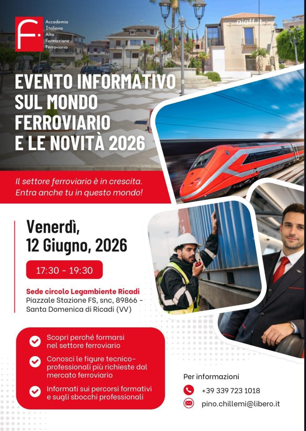 Evento Informativo sul Mondo Ferroviario e le Novità 2026 (dalle ore 17:30 alle 19:30)
