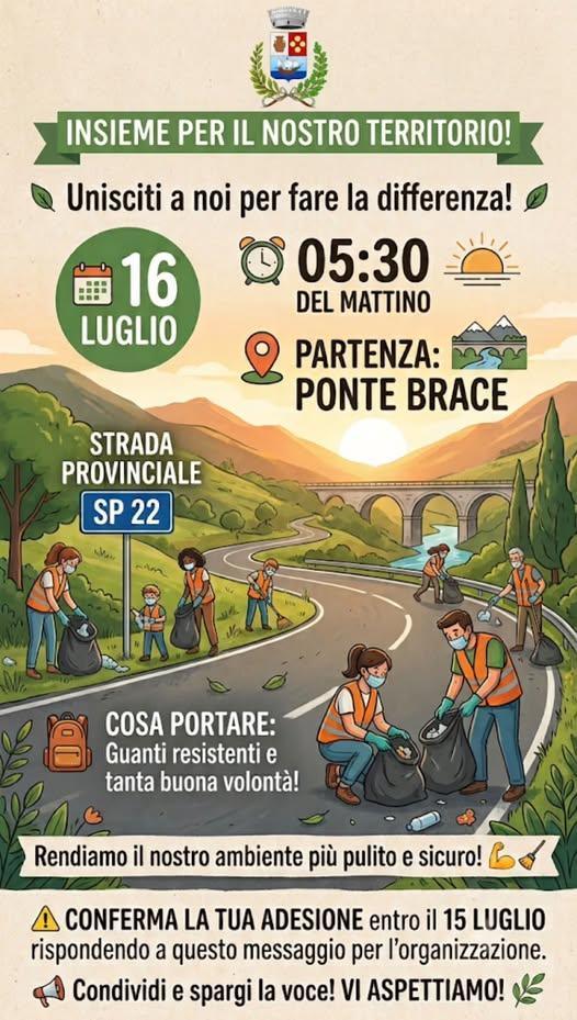 Insieme per il nostro Territorio (giovedì 16 Luglio Ore 5.30 del mattino) Insieme per il nostro Territorio (giovedì 16 Luglio Ore 5.30 del mattino)