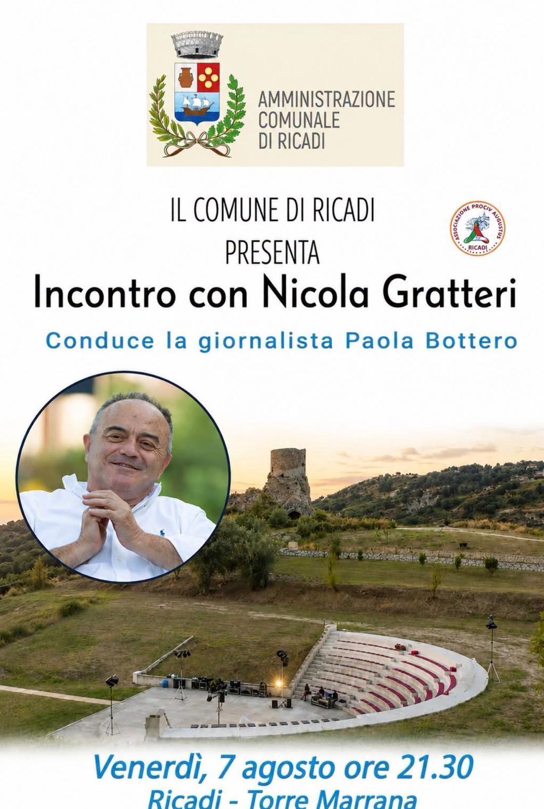 Incontro con Nicola Gratteri - dialogo con la giornalista Paola Bottero (inizio ore 21:30)