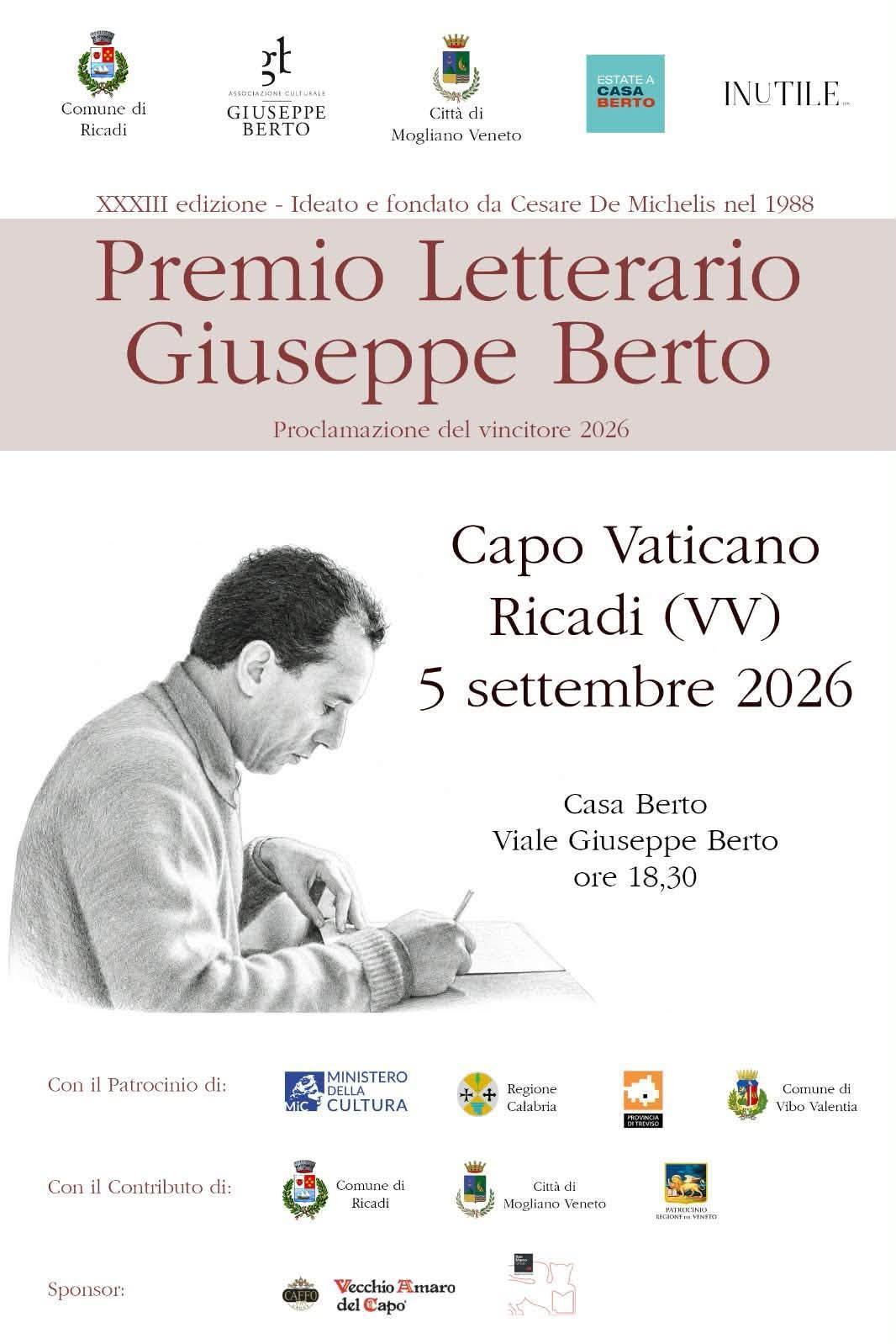 Premio Letterario Giuseppe Berto (Inizio ore 18.30) Premio Letterario Giuseppe Berto (Inizio ore 18.30)