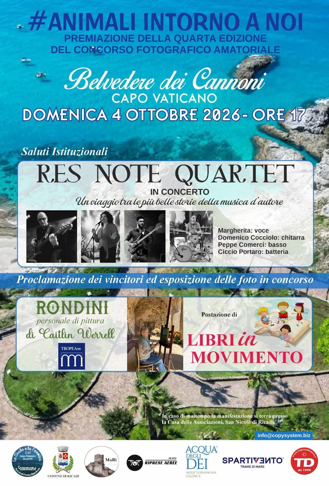 Animali Intorno a Noi - Res Note Quartet in concerto (inizio ore 17.00)