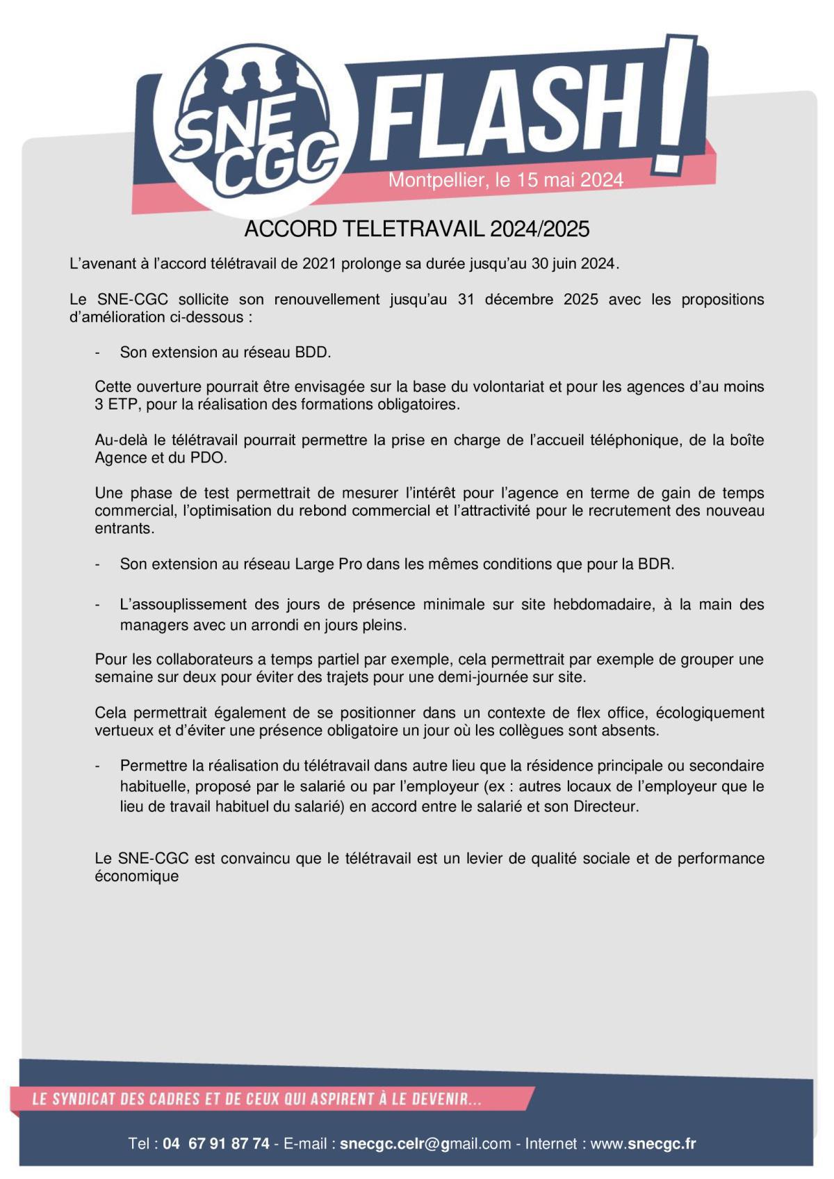 Négo Télétravail 24-25 ouverte