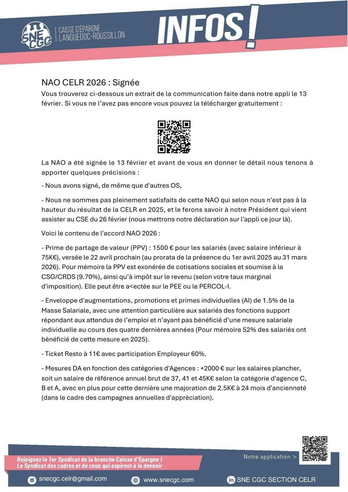 NAO CELR 2026 : Signée NAO CELR 2026 : Signée