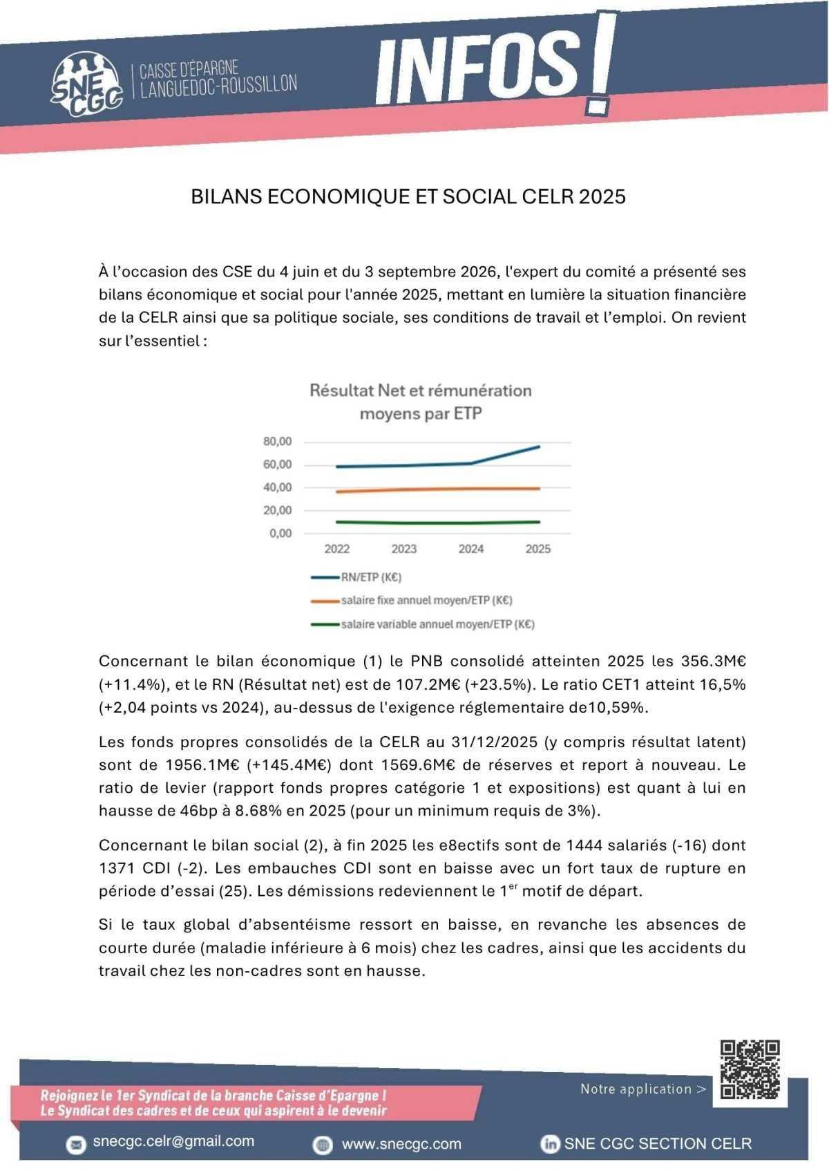 Bilans économique et social CELR 2025 - Tract Bilans économique et social CELR 2025 - Tract