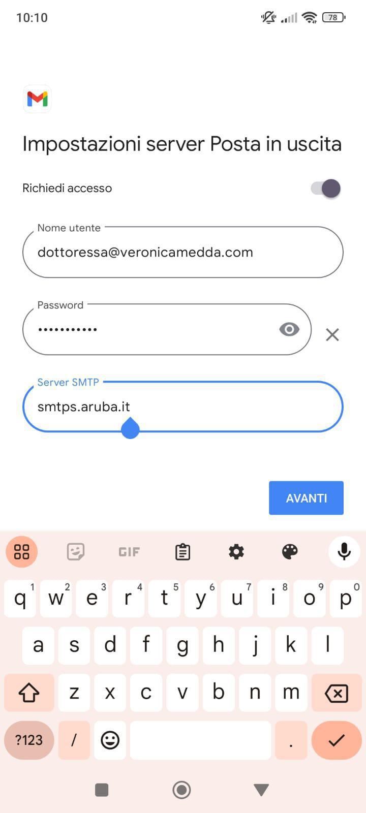 Come installare la tua email