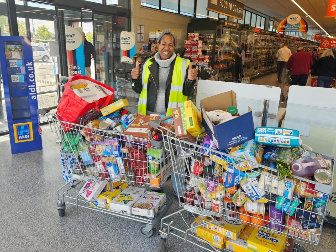 Volunteers at Aldi Shop and Drop Challenge