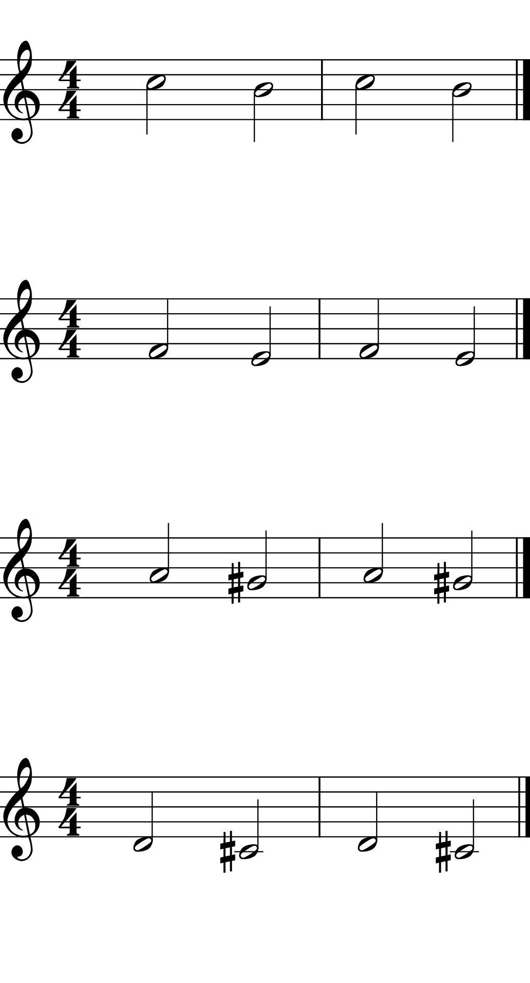 Minor 2nd Descending Varied Pitches