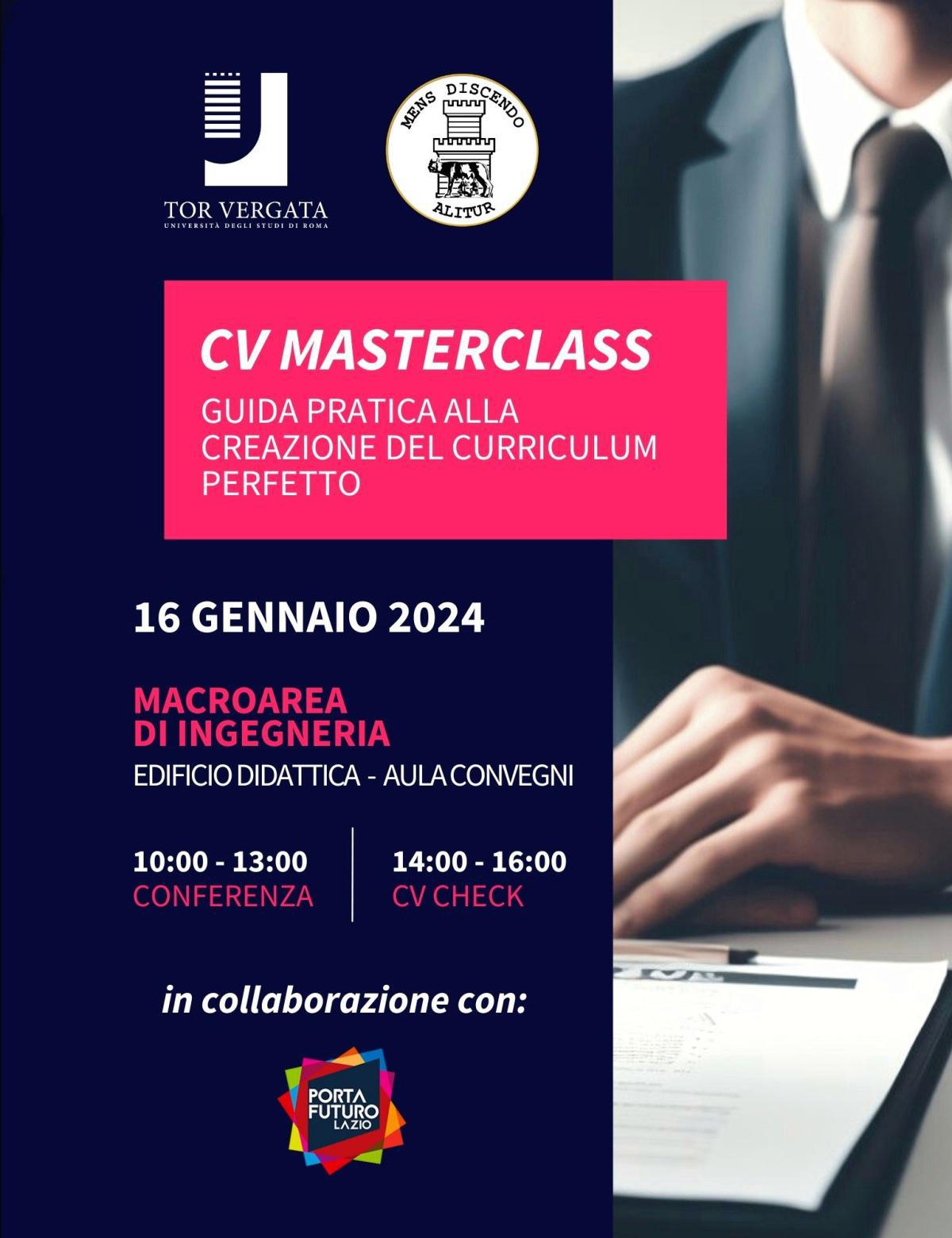 CV MASTERCLASS: GUIDA PRATICA ALLA CREAZIONE DEL CURRICULUM PERFETTO