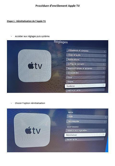 Enrôlement Apple TV