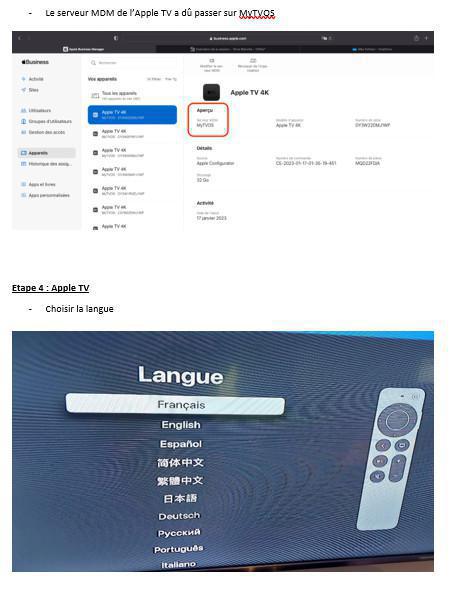 Enrôlement Apple TV