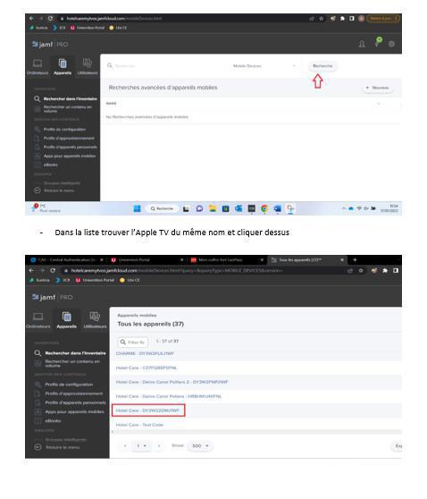 Enrôlement Apple TV