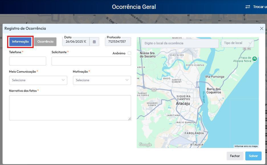 Ocorrências Geral