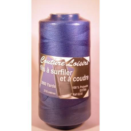 Cône 2743 m polyester bleu 6230-145 couture & surfilage