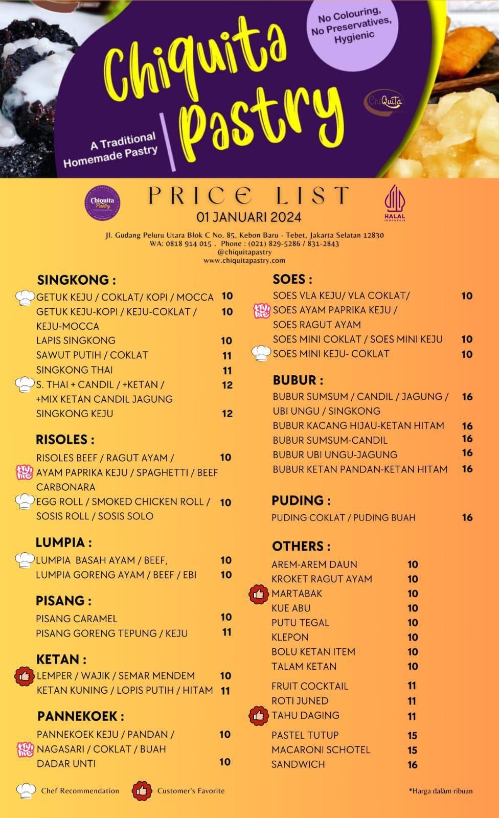 Price List