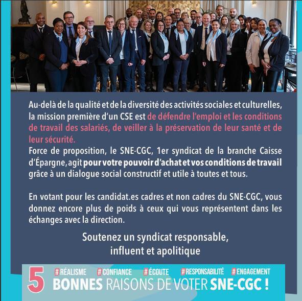Profession de foi : Votez SNE-CGC
