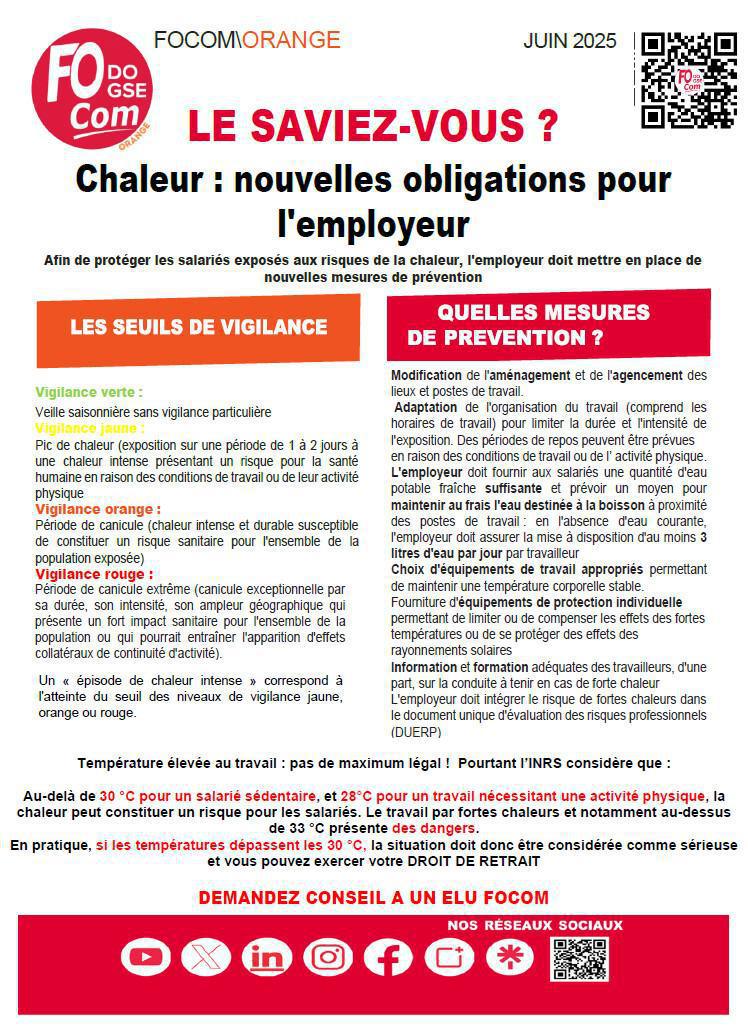 Chaleur : nouvelles obligations pour l'employeur !