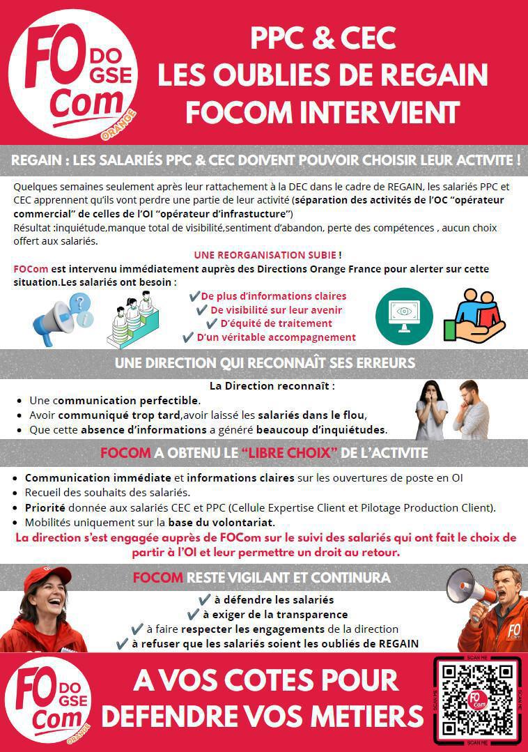 PPC & CEC LES OUBLIES DE REGAIN, FOCOM INTERVIENT