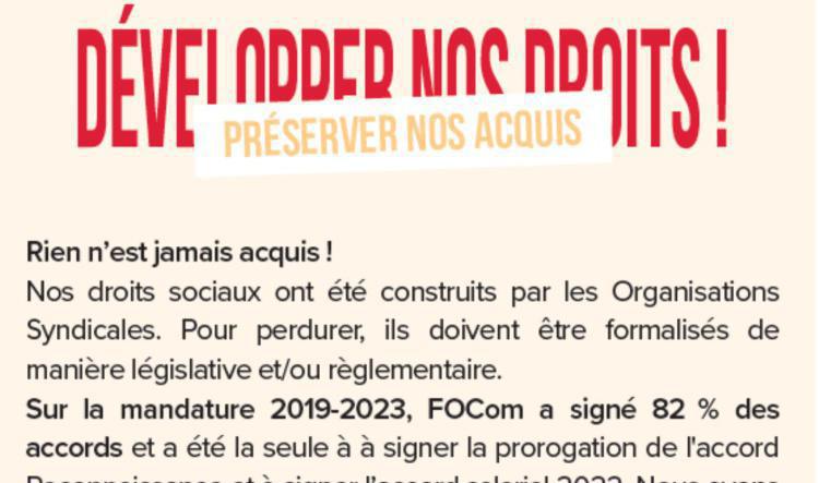 DEVELOPPER NOS DROITS : Préserver nos acquis
