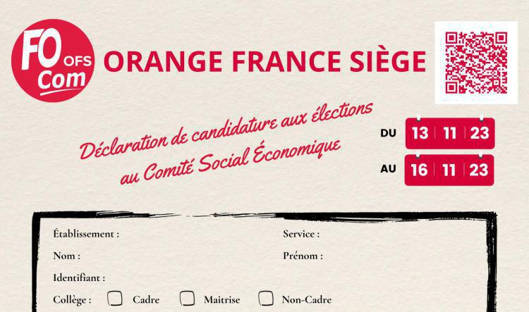 Vendredi il sera trop tard ! DERNIER APPEL à candidature CSE OFS !