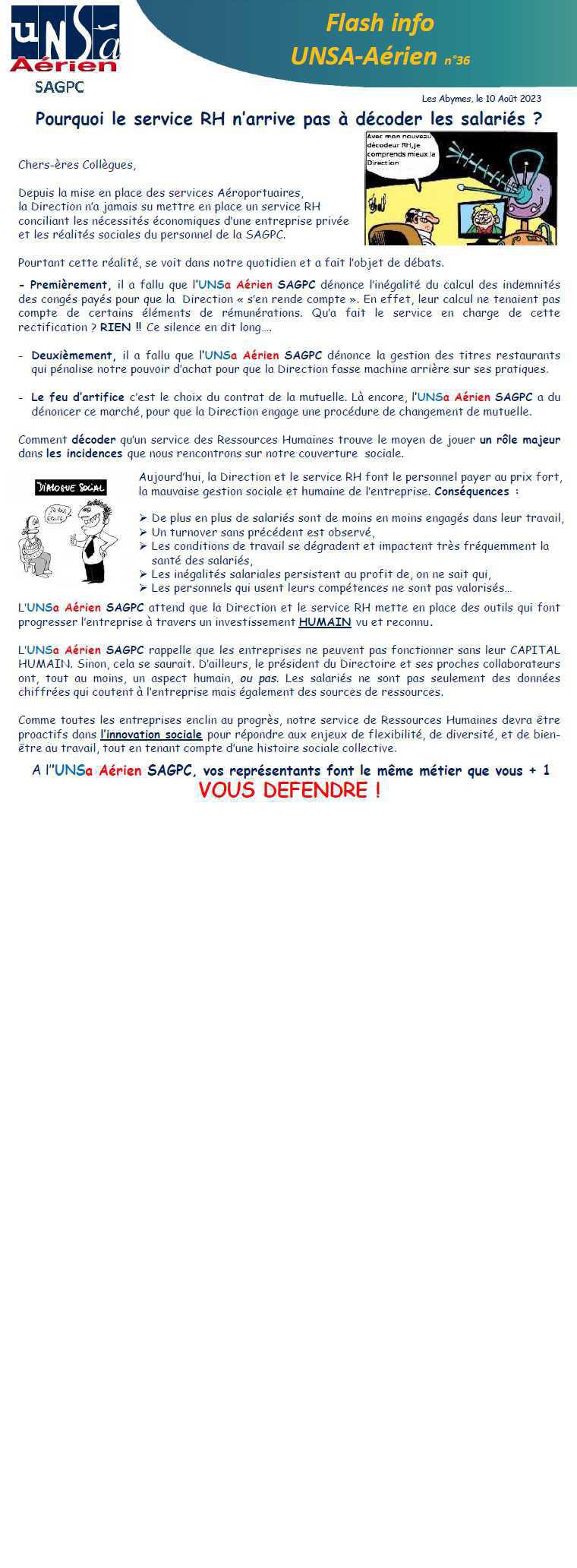 Flash info UNSa Aérien - N°36