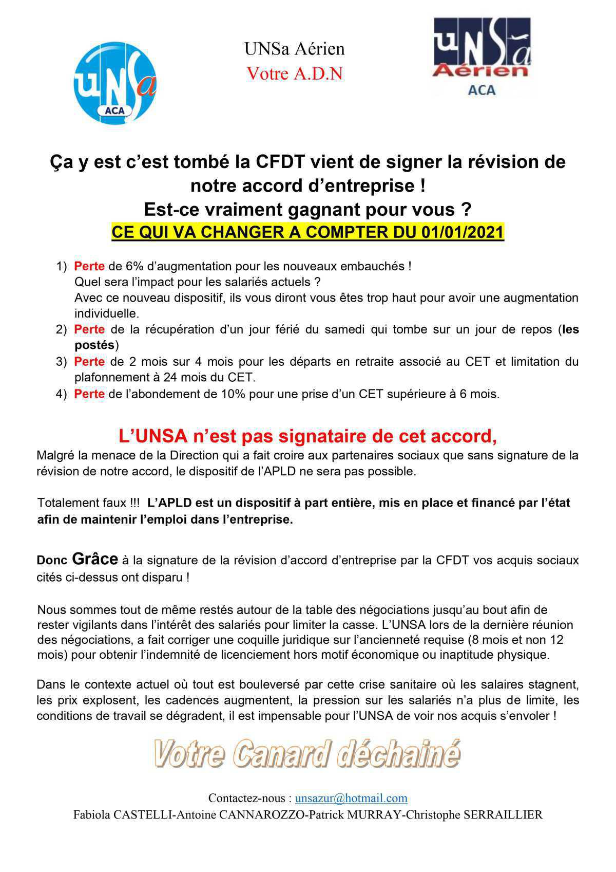 Du changement au premier janvier...