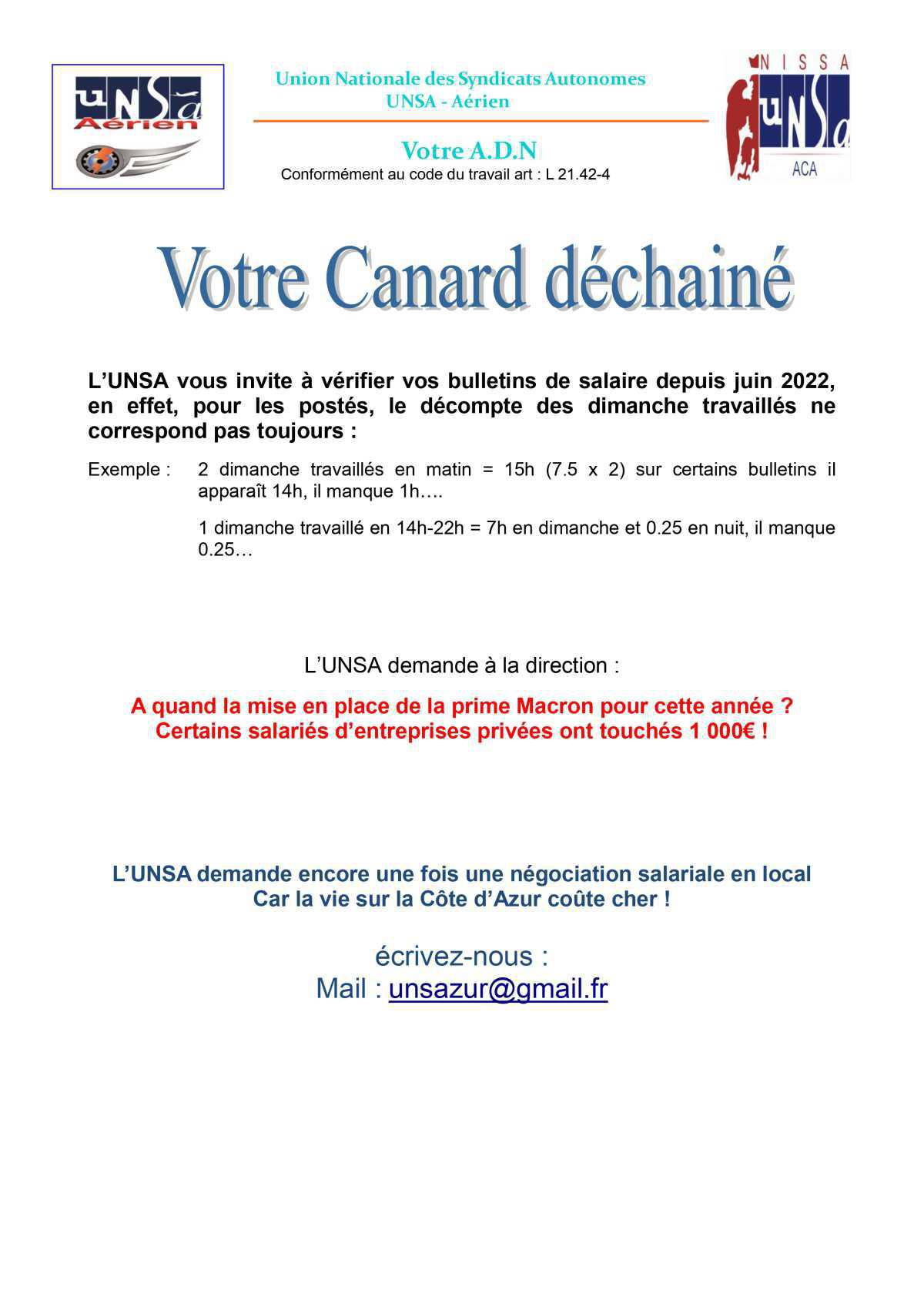 Votre canard déchainé 16/10/2022