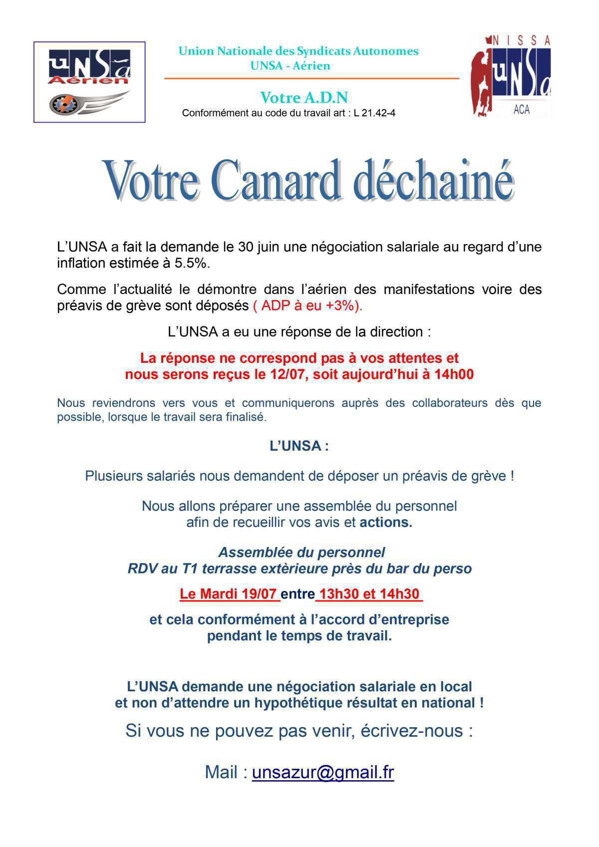 Votre canard déchainé 12/07/2022