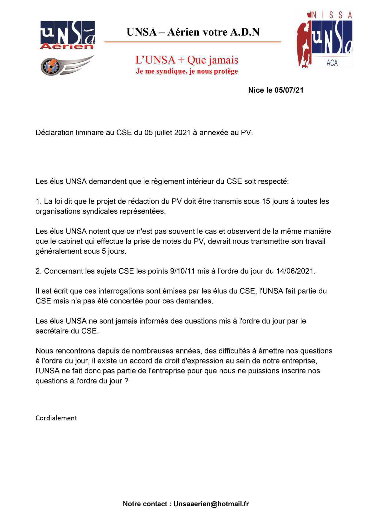 L' UNSA + Que jamais !