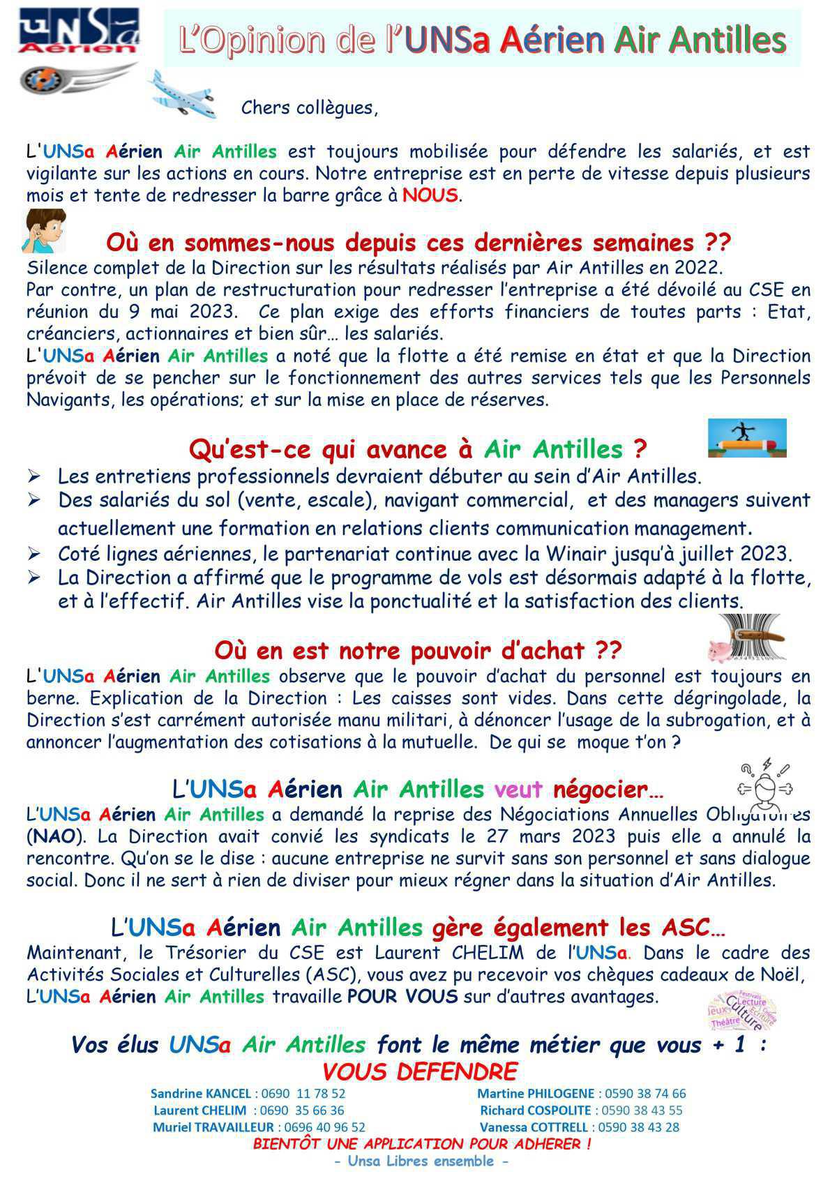 L' Opinion de l' UNSAa Aérien Air Antilles