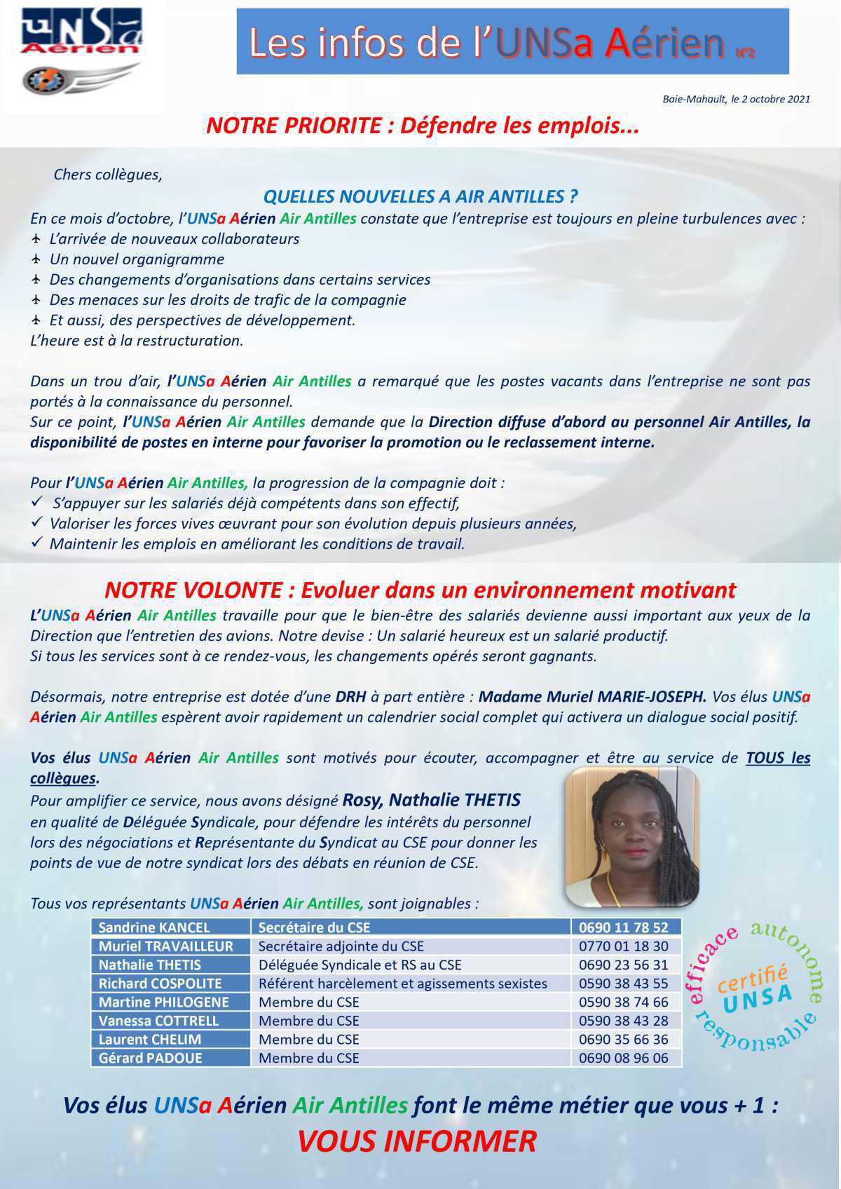 NOTRE PRIORIT2 : Défendre les emplois...