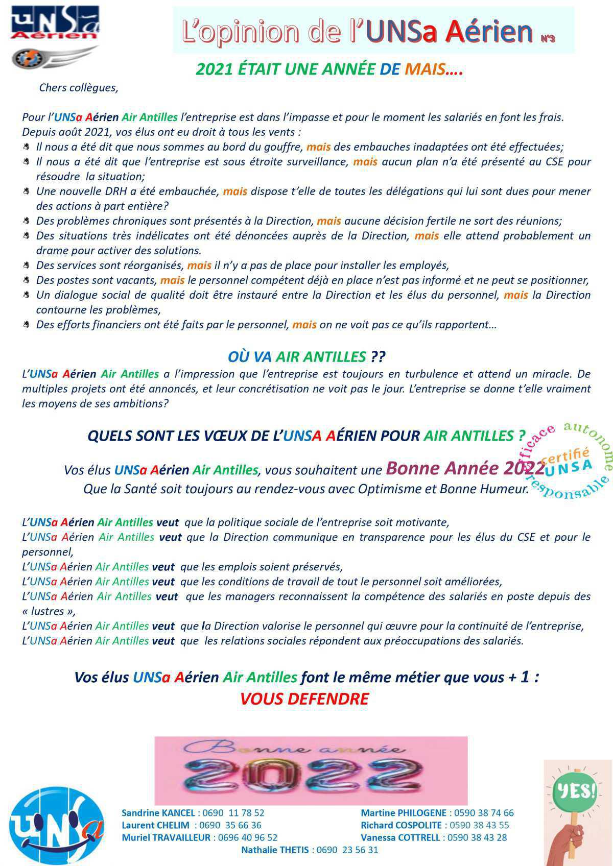 L'Opinion de l' UNSa Aérien
