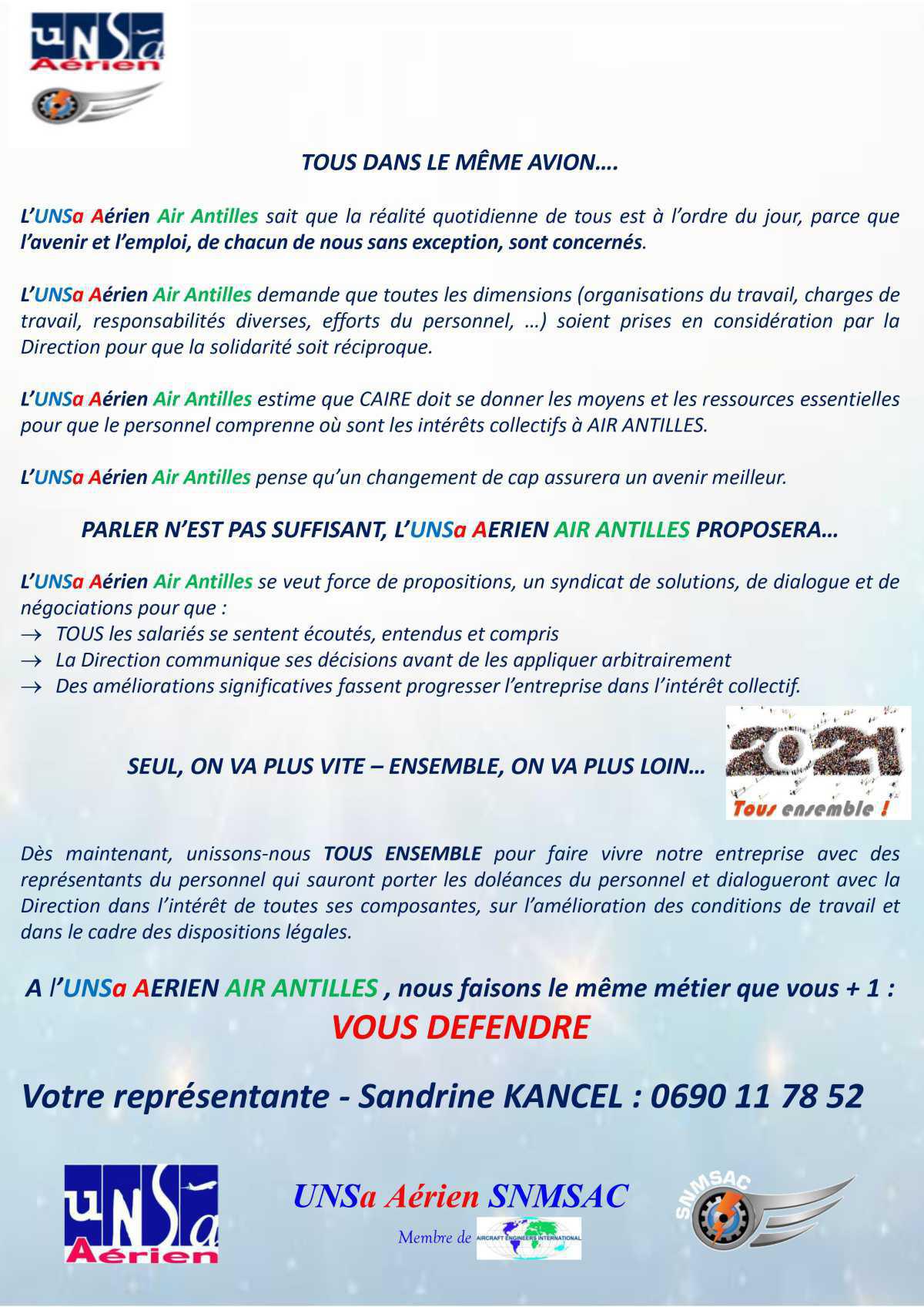 L' Opinion de l' UNSa Aérien 30/01/2021
