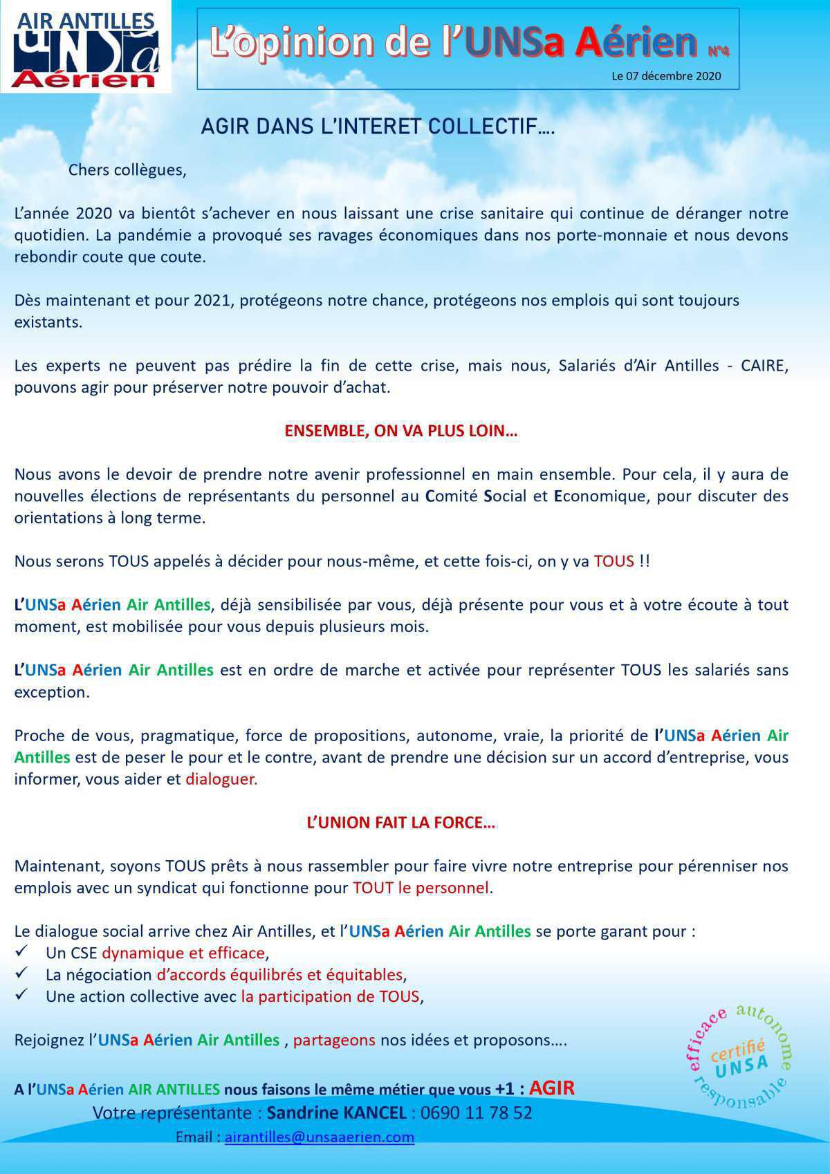 L'Opinion de l'UNSa Aérien n°4