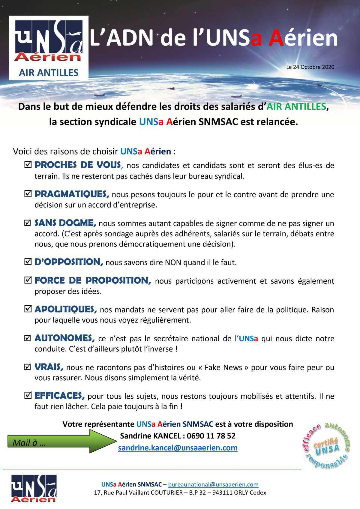 L' ADN de l'UNSa Aérien