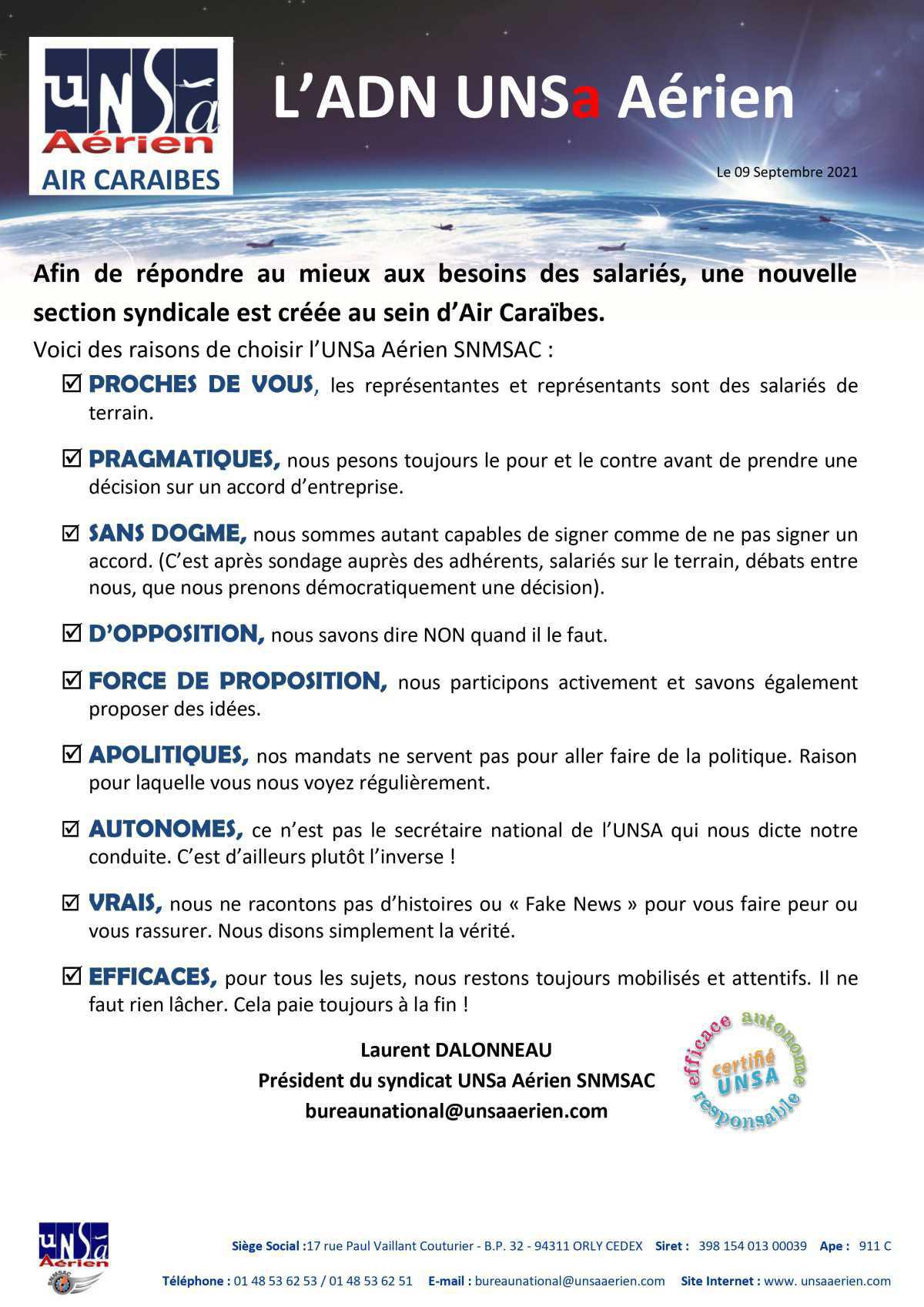 L’ADN UNSa Aérien