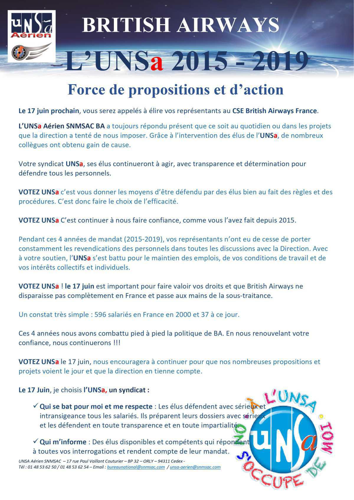 L’UNSa 2015 - 2019
