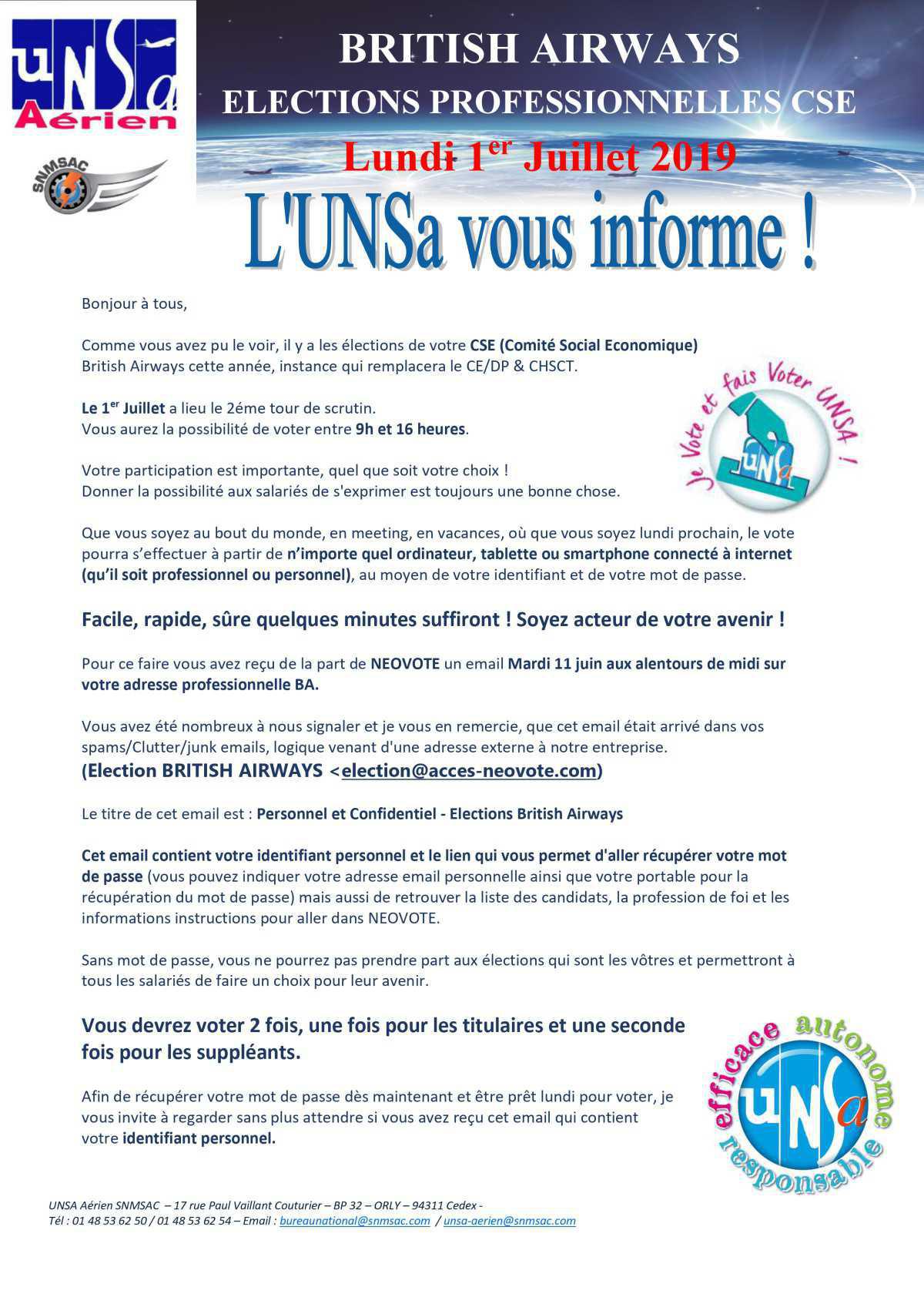 ELECTIONS PROFESSIONNELLES CSE 2019
