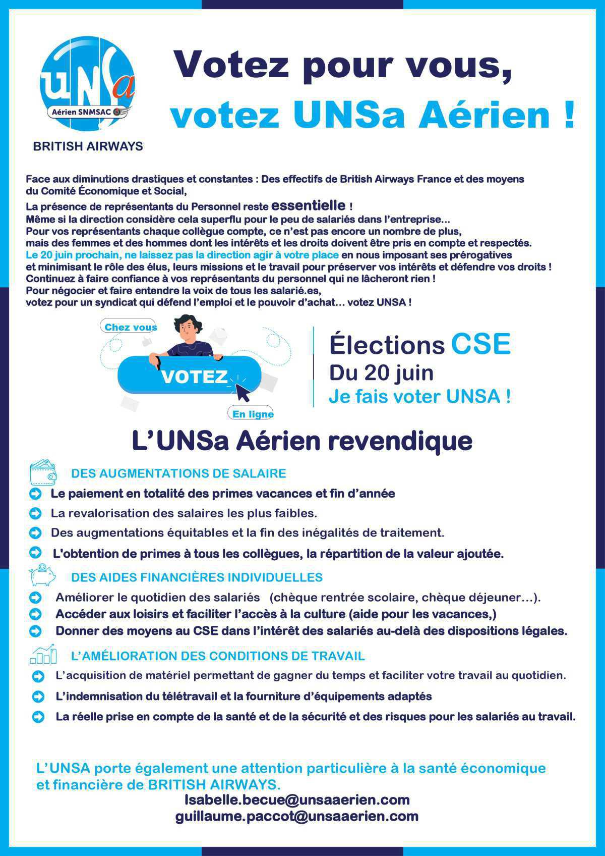 Votez pour vous, votez UNSa Aérien !