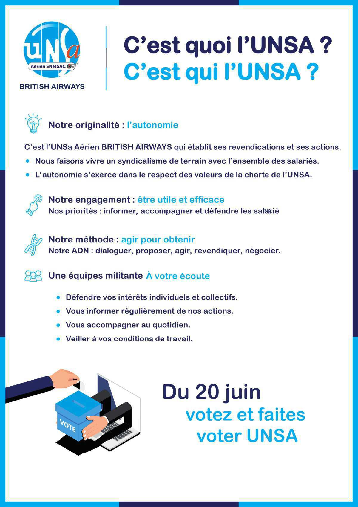 Votez pour vous, votez UNSa Aérien !