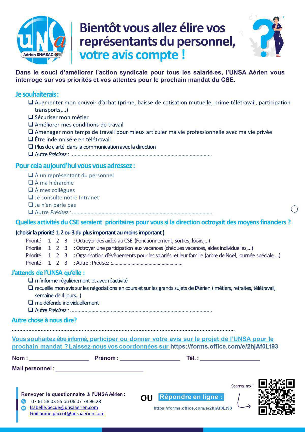 Bientôt vous allez élire vos représentants du personnel, votre avis compte ! 