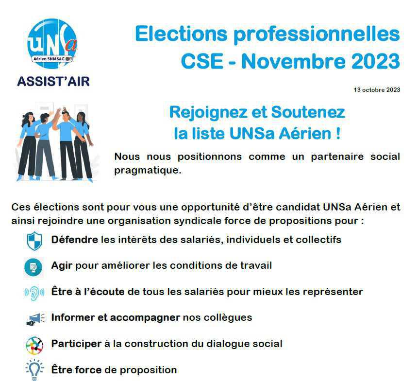 Rejoignez et soutenez la liste UNSa Aérien