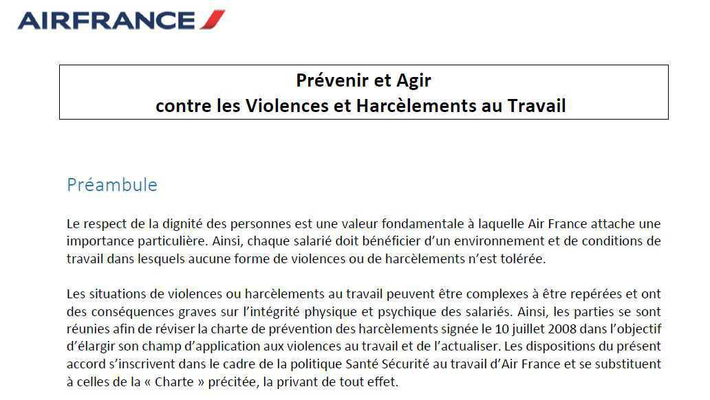 2020-09-15 Accord Prévenir et agir contre les violences et harcelements au-travail