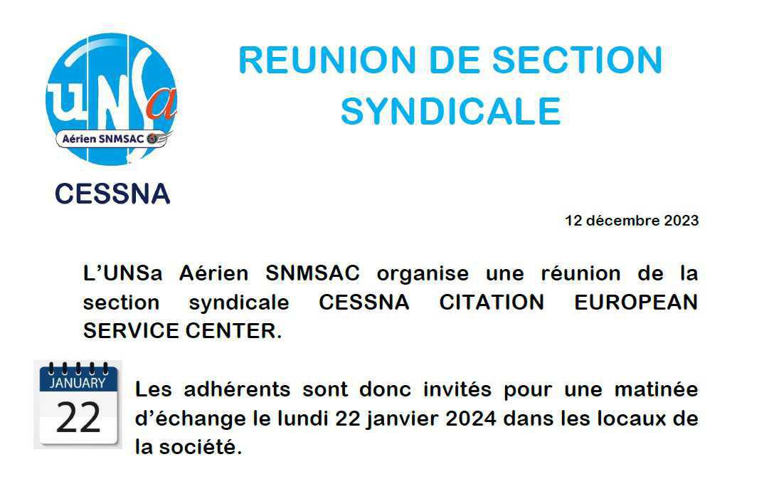 Réunion de Section Syndicale