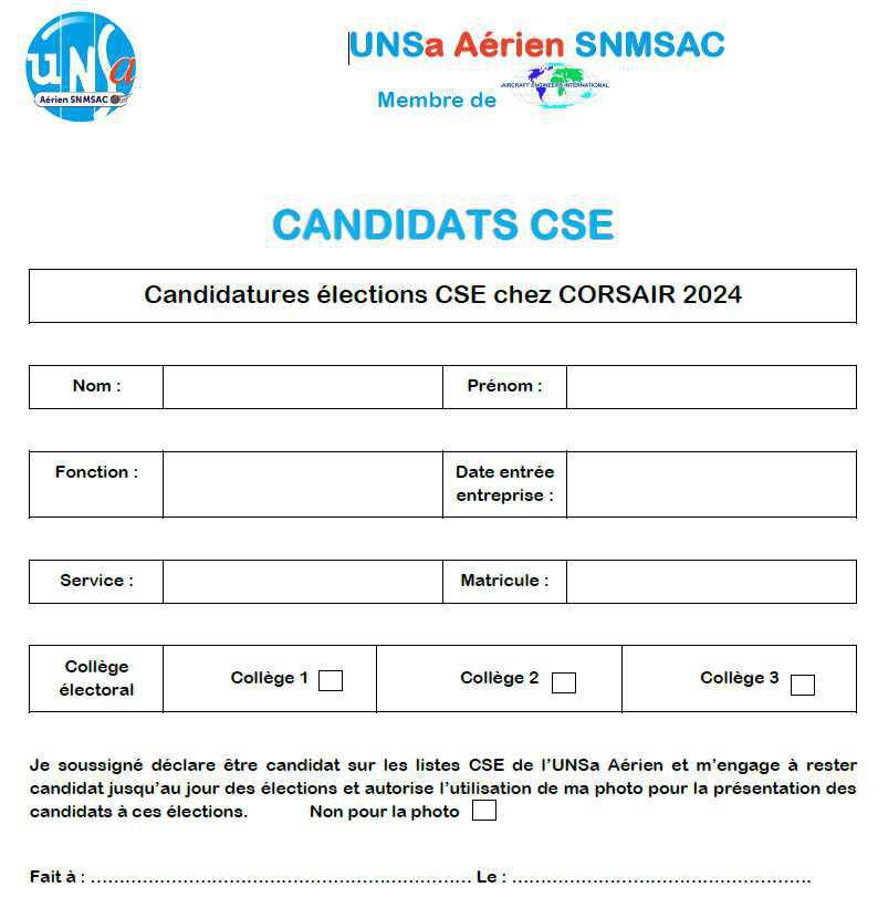 Candidatures CSE