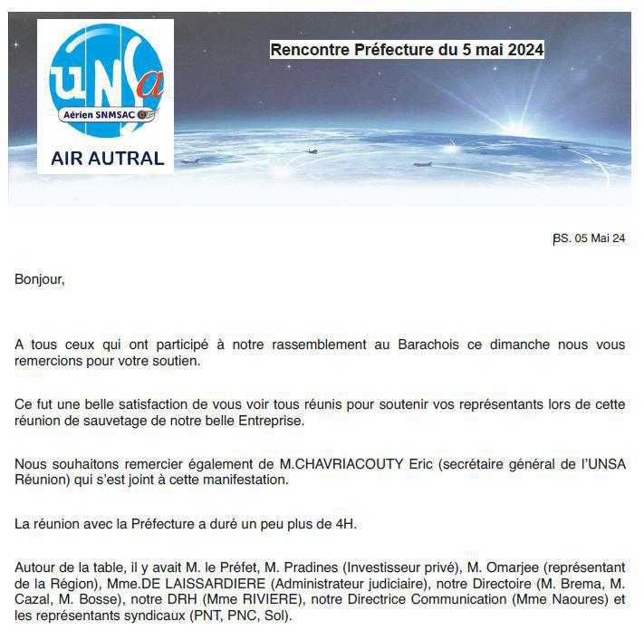 5 mai 2024 - Rencontre avec la préfecture