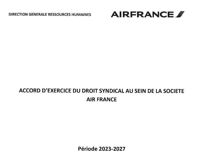 Accord d'exercice du droit syndical