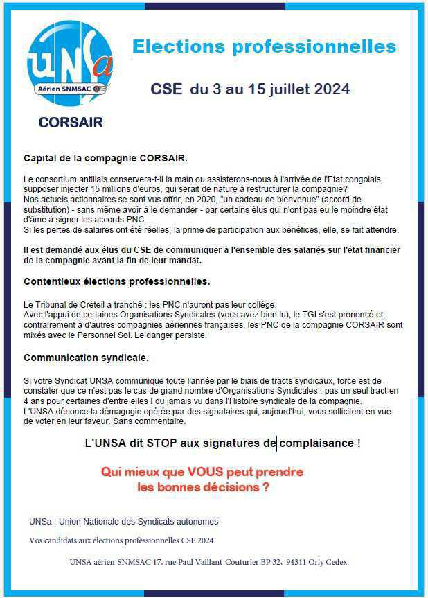 Elections CSE du 3 au 15 juillet
