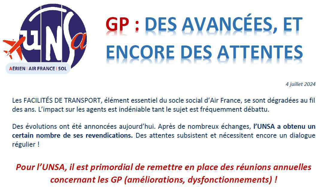 GP : DES AVANCÉES, ET ENCORE DES ATTENTES