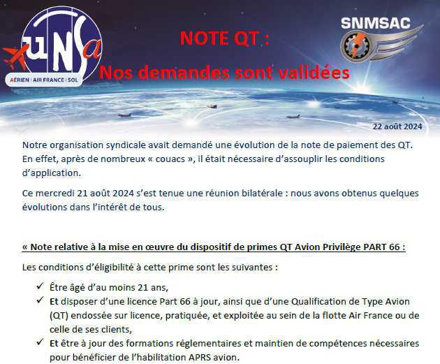 NOTE QT : Nos demandes sont validées