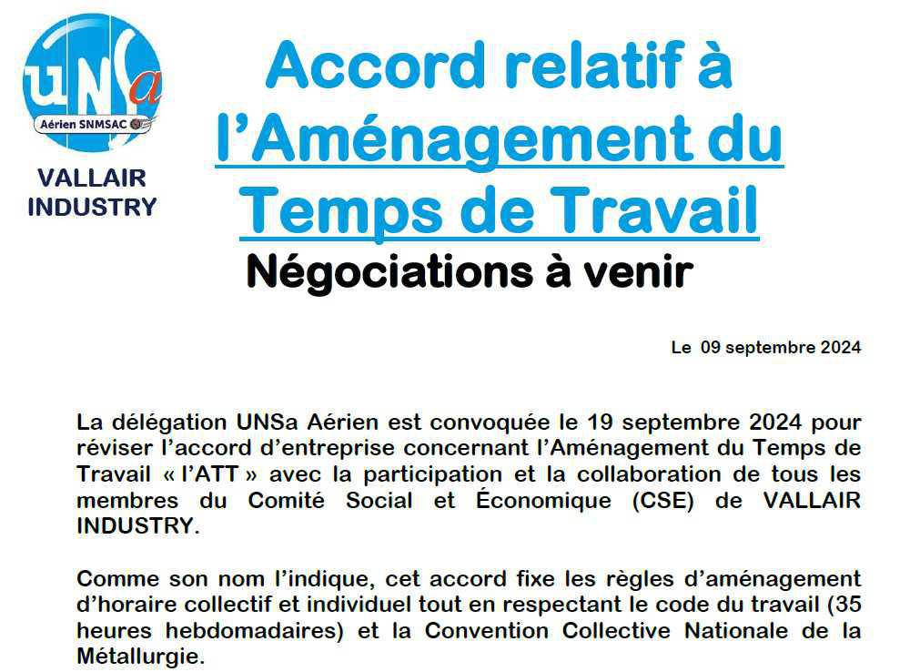 A venir: Négociations d'un accord sur le temps de travail